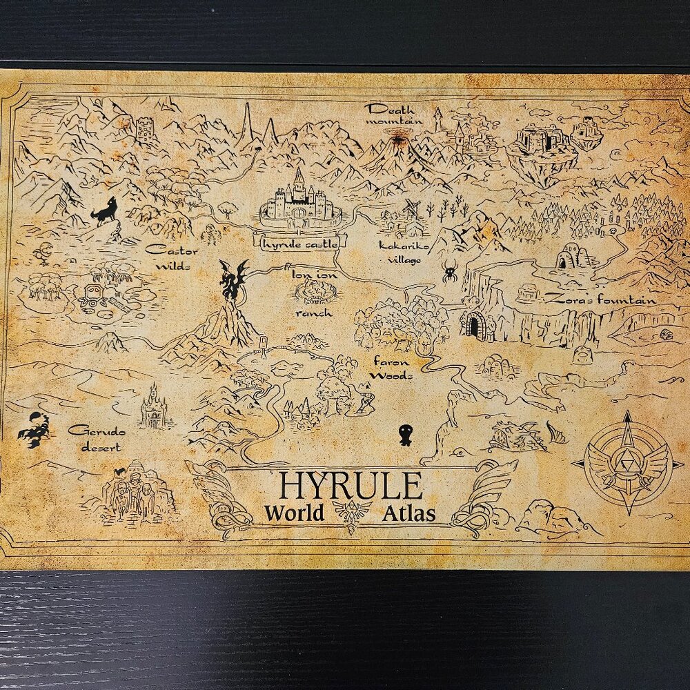 3/15$ legend of Zelda art print, map of hyrule